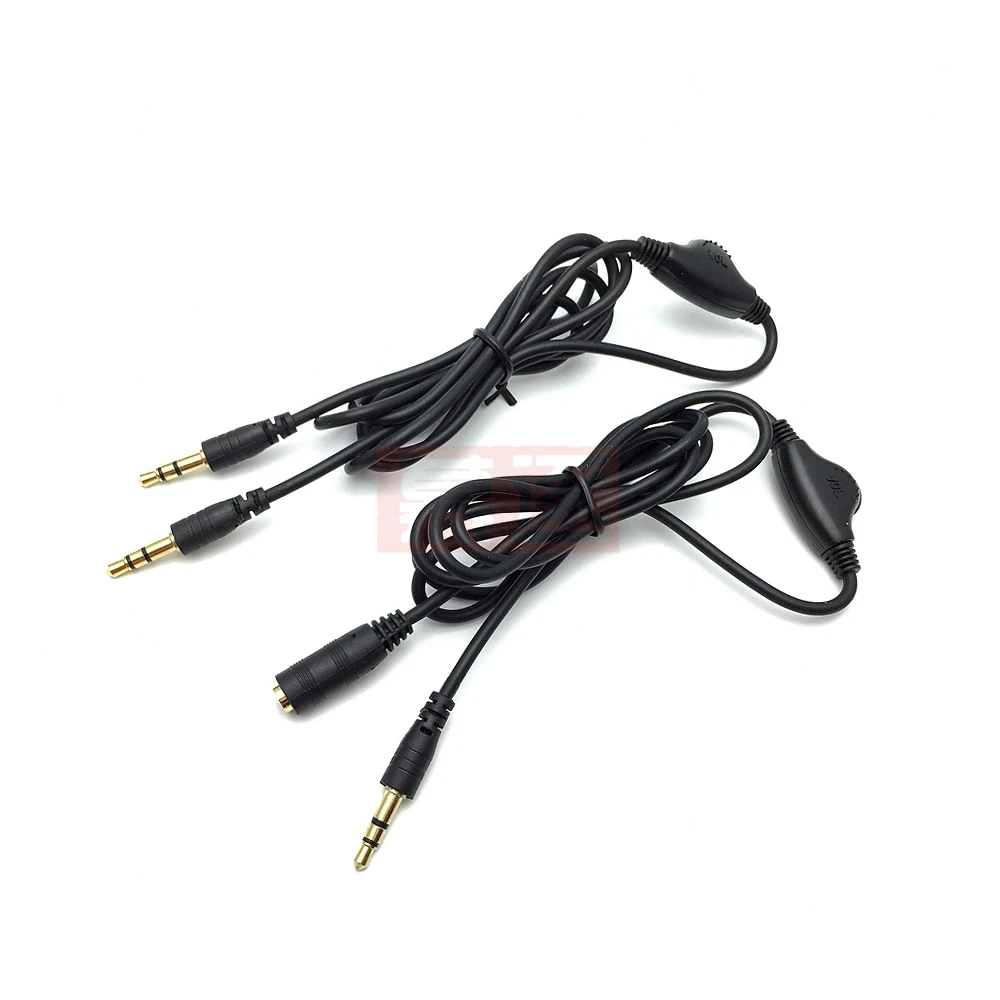 3.5mm Jack AUX Male to 3.5 mm male&Female Adapter Extension Cable M/F Audio Stereo Cord with Volume Control Earphone Headphone