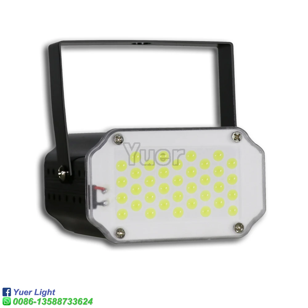 Imagem -02 - Led Luz Estroboscópica Cor Branca dj Discoteca Estágio Flash Lâmpada Mini Par Luz Música Controle de Som Natal Stroboscope Barra Luz 36 Peças