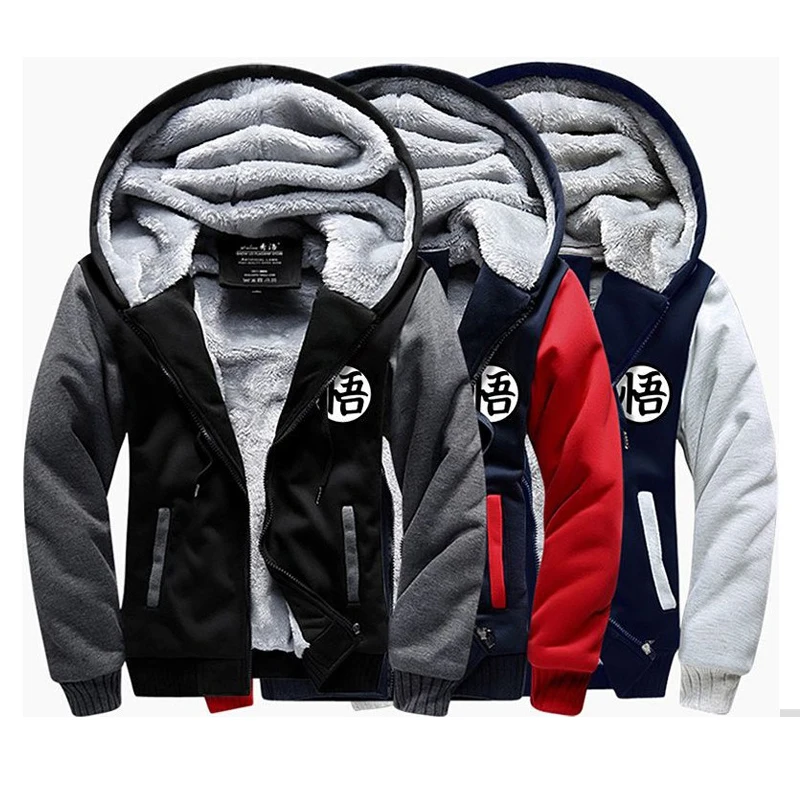 Autumn Winter Jackets Anime Sweatshirt Men Fashion Streetwear Fleece Hoody Men\'s Sportswear  Jacket