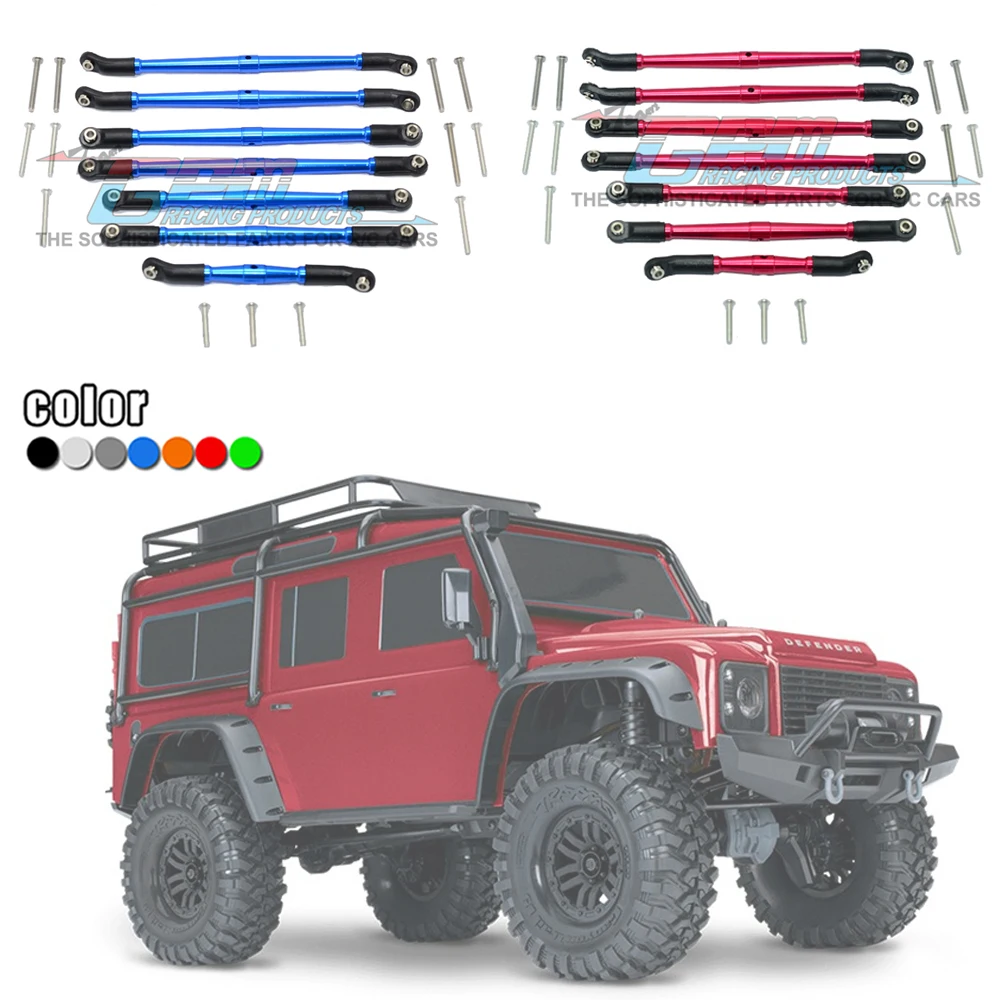 GPM para 1/10 Trax T4 Defender Bronco K5 Blazer RC Crawler Car Metal aleación de aluminio varilla de amarre superior/inferior de quilla Trump rod