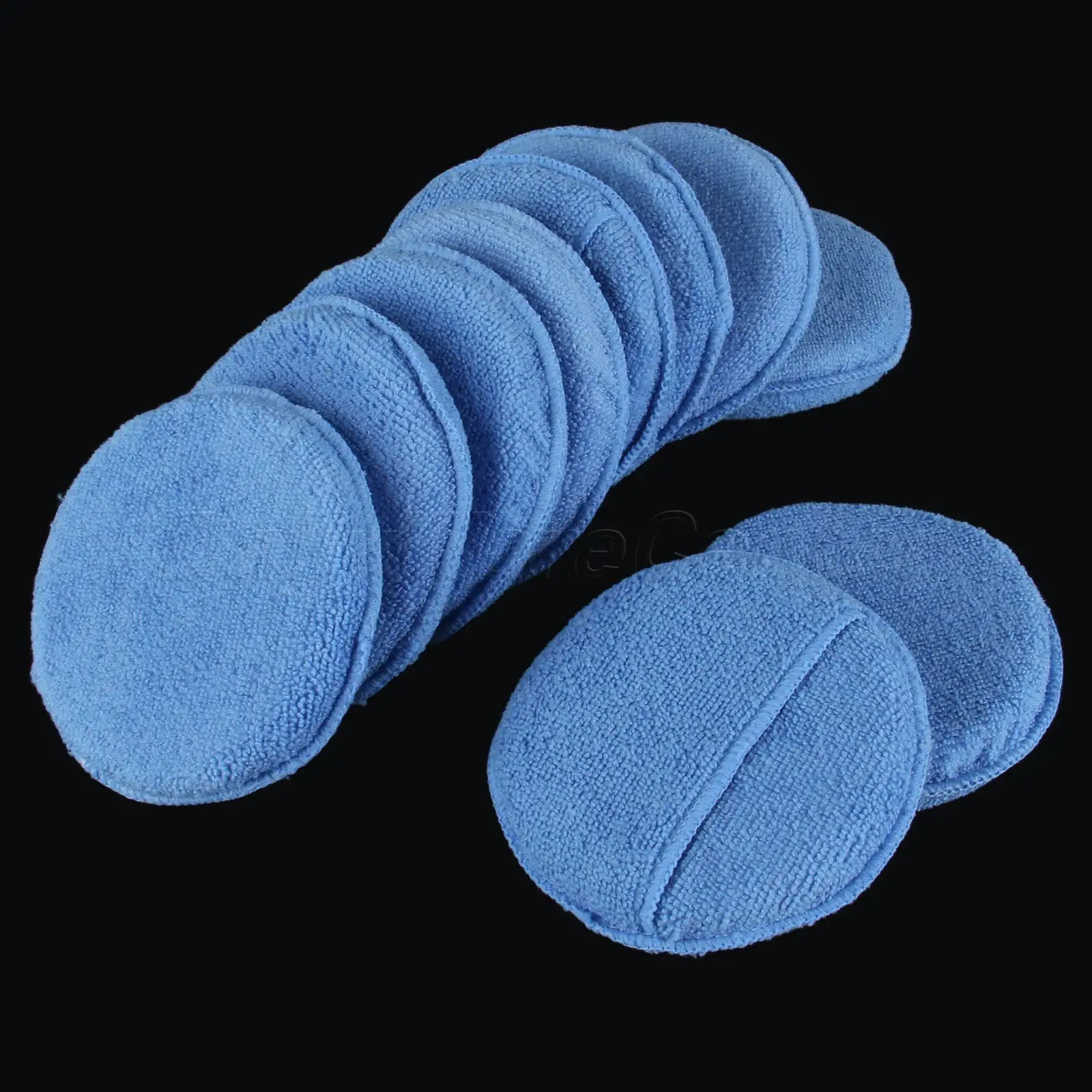 10Pcs 5inch Soft Microfiber Car Wax Applicator Pad Polishing Sponge Kit For Applying Polishes Waxes Sealants Car Wash