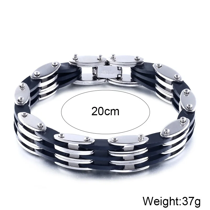 2024 Trend Jewelry Classical Stainless Steel Bicycle Chain Bracelet Combination Cuff Bracelet Men\'s Gift Accessories