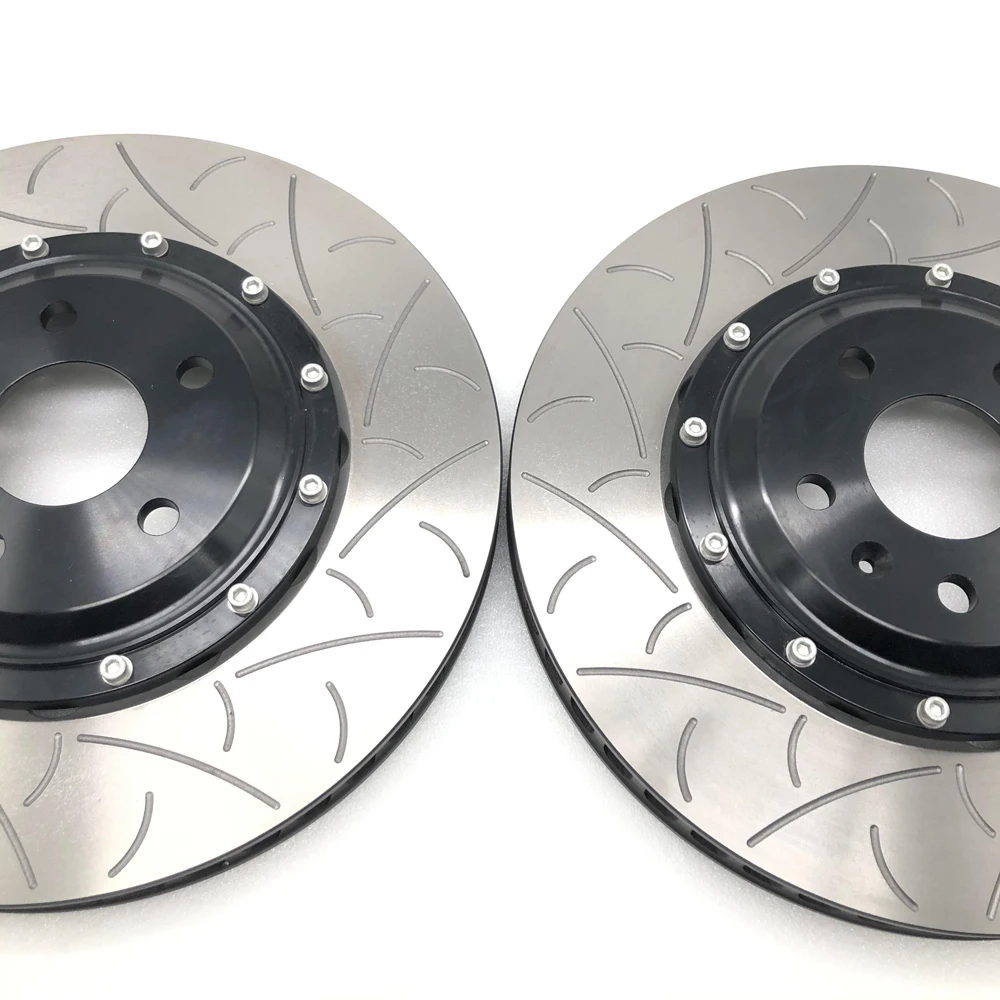 performance car brake disc 2pcs type gray center Dragon slots disc 370*36mm D70mm for VW