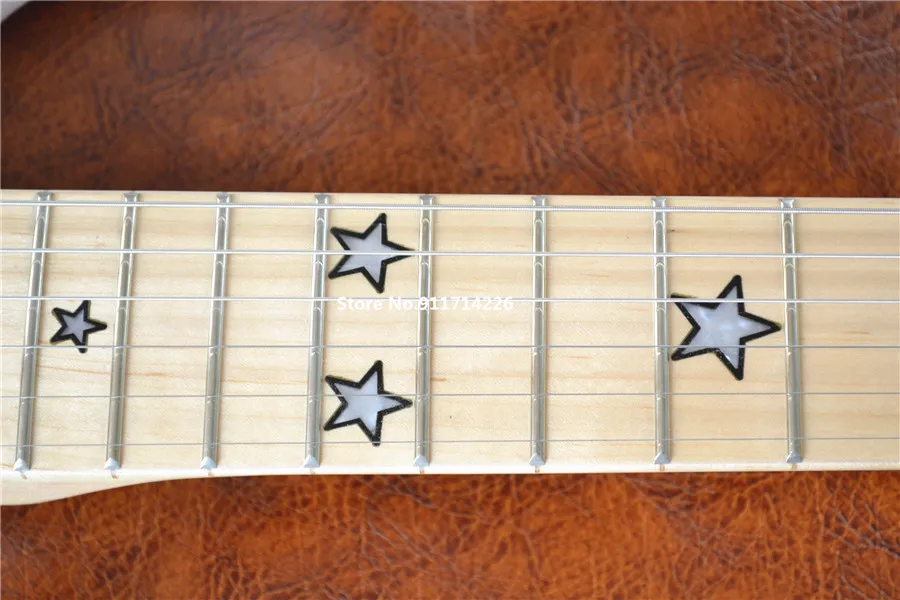 High quality white double electric guitar five-pointed star inlaid heritage classic free shipping can be customized