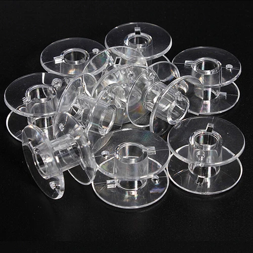 10Pcs Clear Plastic Sewing Bobbins Threads Empty Spools For Brother Sew Machine Handwork Accessories Sewings Tools