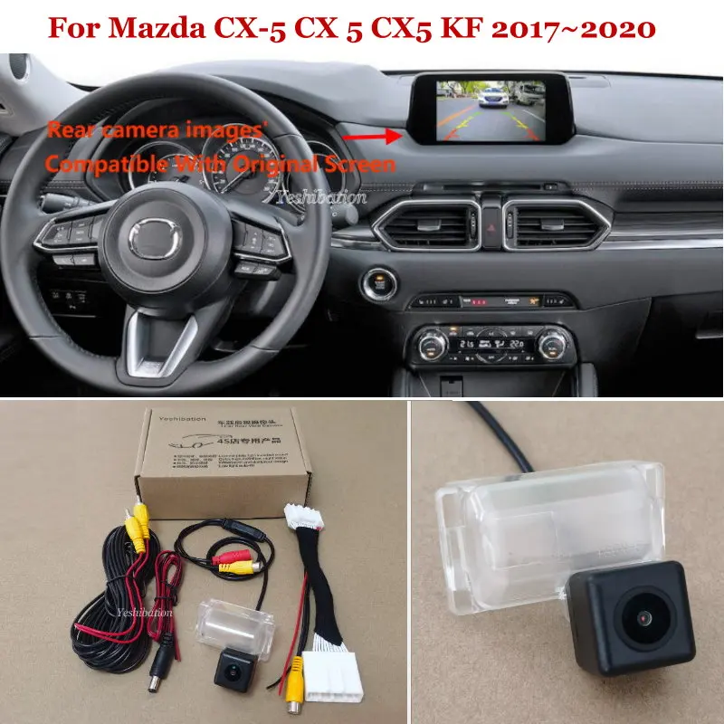 Car Rear View Camera For Mazda CX-5 CX 5 CX5 KF 2017~2020 - Back Up Reverse Camera Sets RCA & Original Screen Compatible