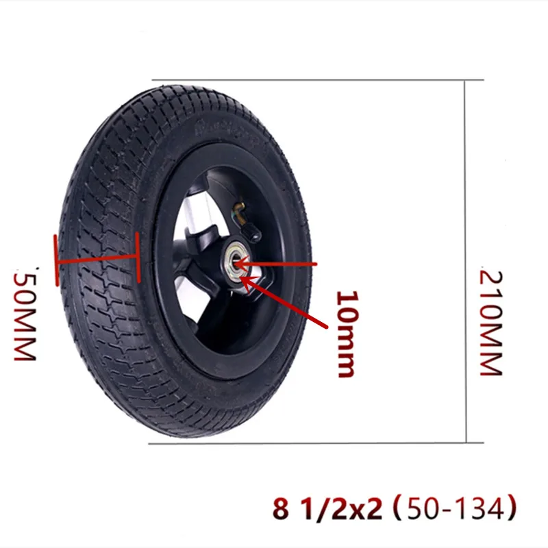Neumático de tubo interior y llanta para tubo interior eléctrico de Gas incluido, 134x2, para niños, envío 8 1/2X2 (50-8.5)