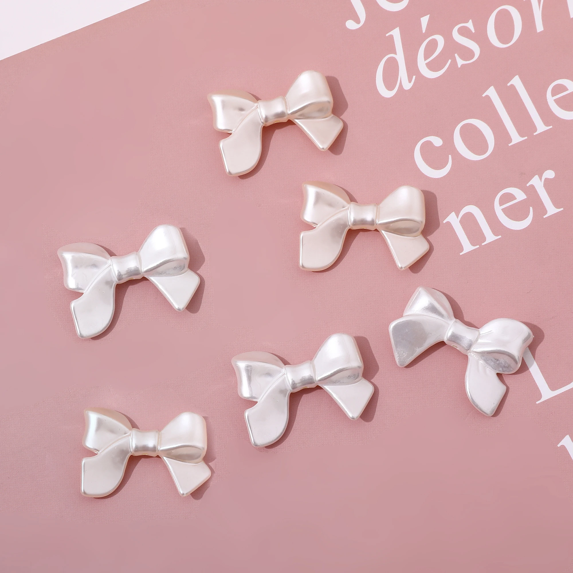 French irregular ribbon feeling imitation pearl bow beads DIY handmade jewelry earrings necklace accessories materials