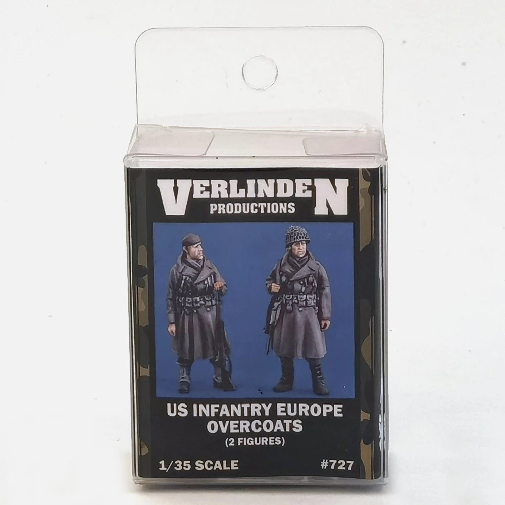 1/35 الحرب العالمية الثانية مشاة الولايات المتحدة في معاطف أوروبا (2 شخصيات/مجموعة) VERLINDEN # 727 مجموعات الراتنج غير مجمعة وغير ملونة