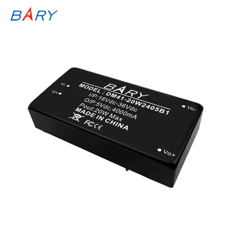 20W DC-DC Isolated Buck Power Supply Module 18-36VDC To DC5V 4000mA Switching Power Supply Black Plastic Case