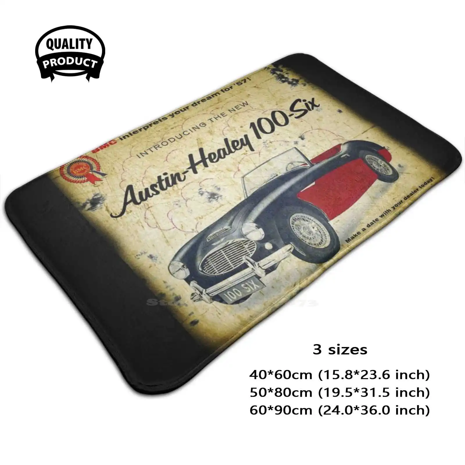 Austin Healey 100 Soft Cushion Car Home Carpet Door Mat Austin Healey 100 3000 Donald Vintage Auto Club British Sports Cars