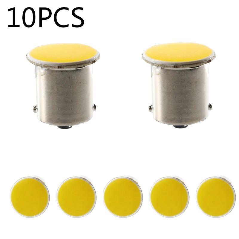 Super Bright Car LED Light, Lâmpada de sinal, Auto Turn Tail, Lâmpada de freio de estacionamento reversa, 12V, 12SMD, P21W, 1156, Ba15S, COB, 10 Pcs