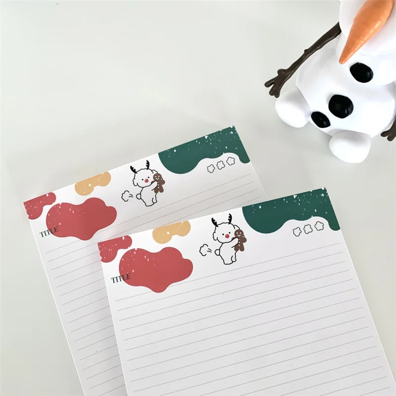 B5 Cartoon Cute Fart Puppy Memo Pad Plaid Student Diary Learning Paper Word Book Loose-leaf Notebook School Stationery 30 Sheets