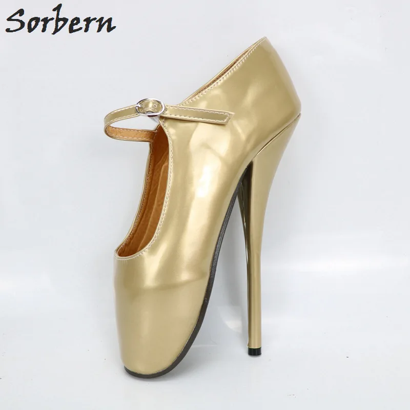 Sorbern 18cm Heels Women Pumps Unisex Ballet High Heels Shoes Buckle Straps Plus Size 36-46 Fashion Ladies Party Shoes Custom