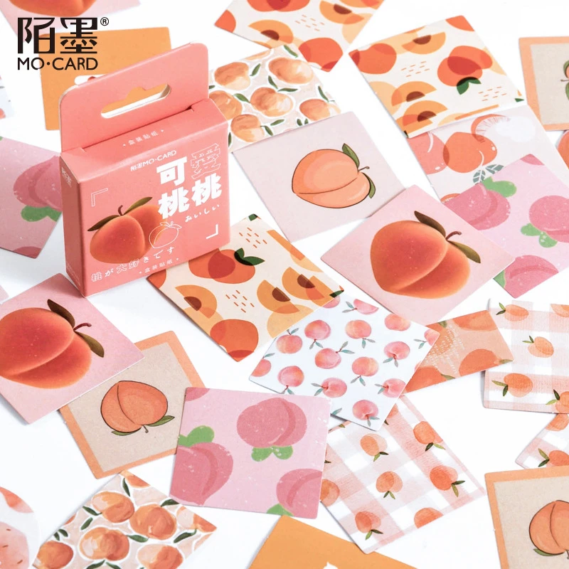 46Pcs/Box peach Stickers Scrapbooking Daily Planner Kawaii Sticker DIY Notebook Stationery School Supplies