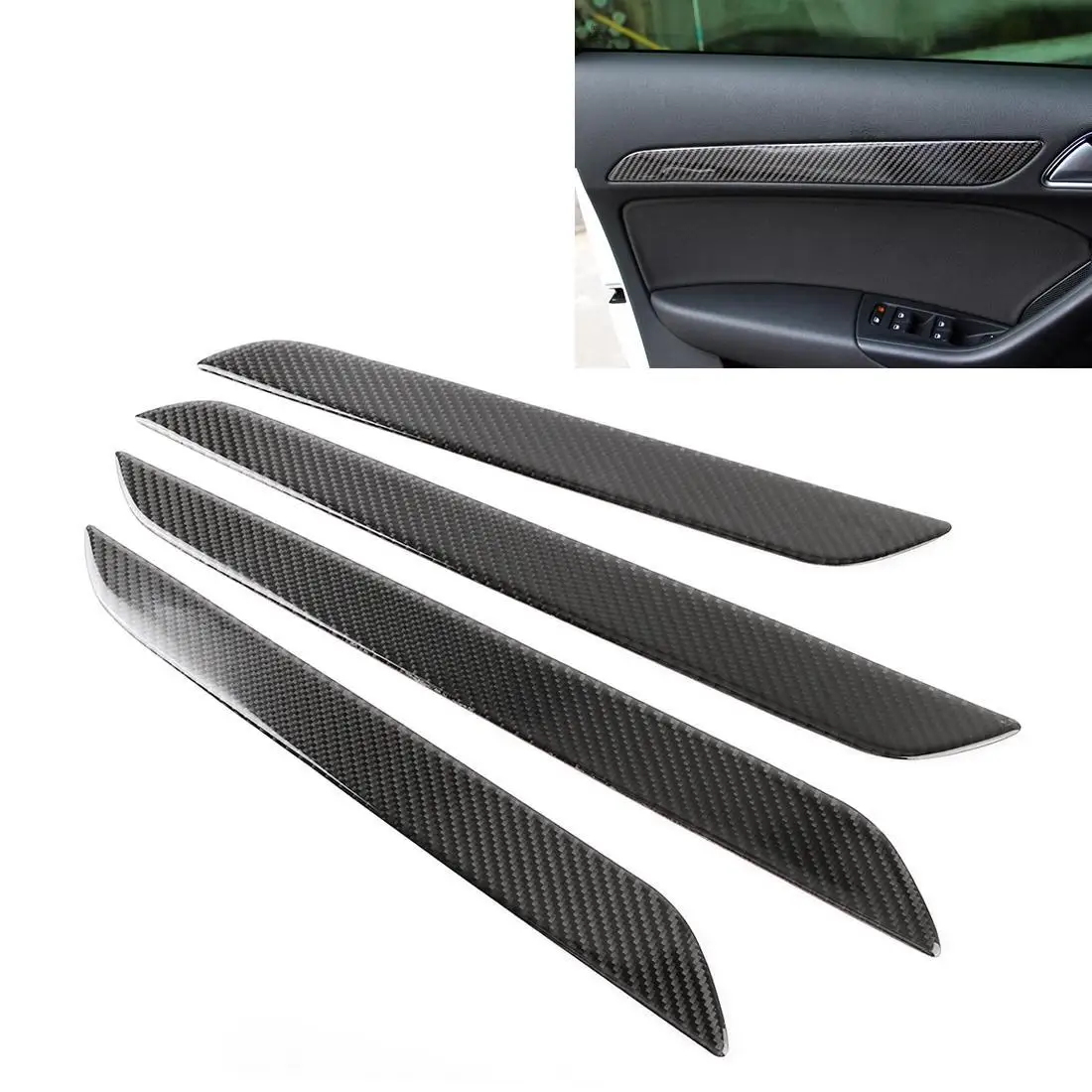 

Sansour For Audi Q3 2013-2020 Carbon Fiber 4pcs Window Door Panel Decor Cover Sticker Trim For Audi Q3