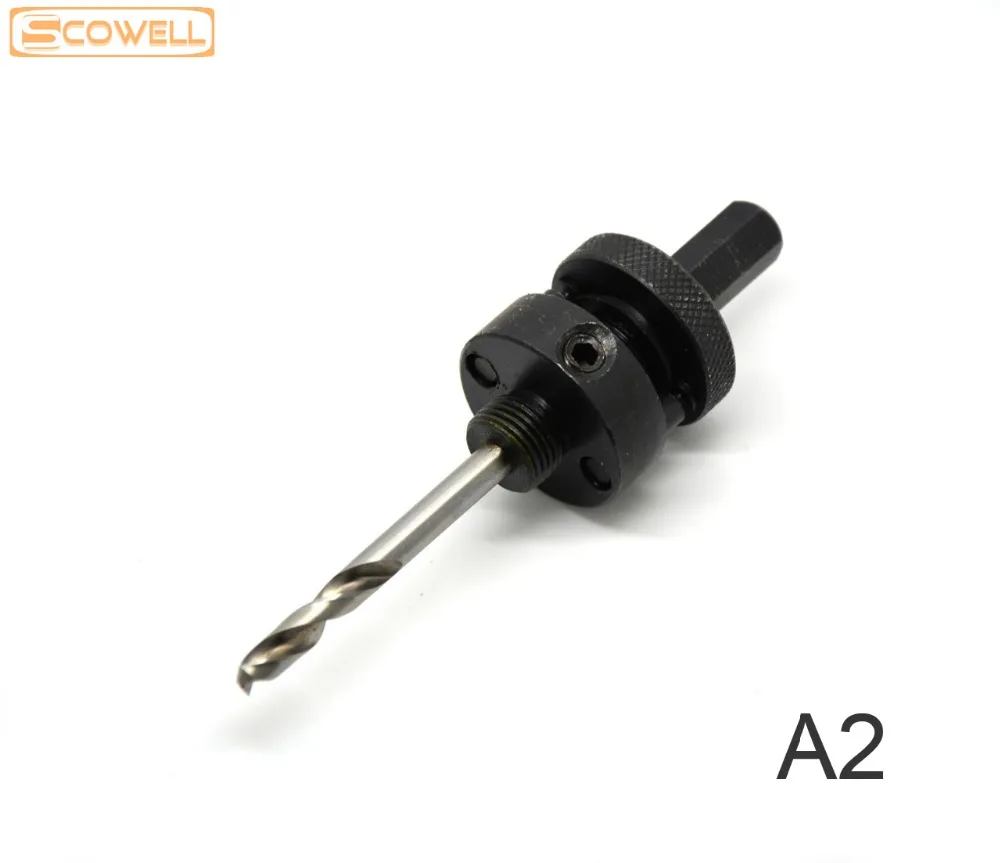 1 Pack Hex Shank Holesaw Arbor A2  A1 With 6.35mm Polit Drill Bit Replaced Hole Saw Chuck Adapter For Crown Saw A4 Connector