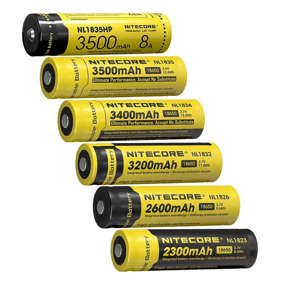 Nitecore NL1835HP 18650 Battery 3500mAh 3.6V 12.6Wh 8A High Performance Protected Li-ion Button for LED Flashlight