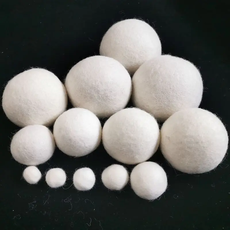 6-Pack Wool Dryer Ball 1-10cm Absorbs Moisture Dry Clothes Zero Pollution No Allergy Less Wrinkles Laundry Dryer Felt Balls