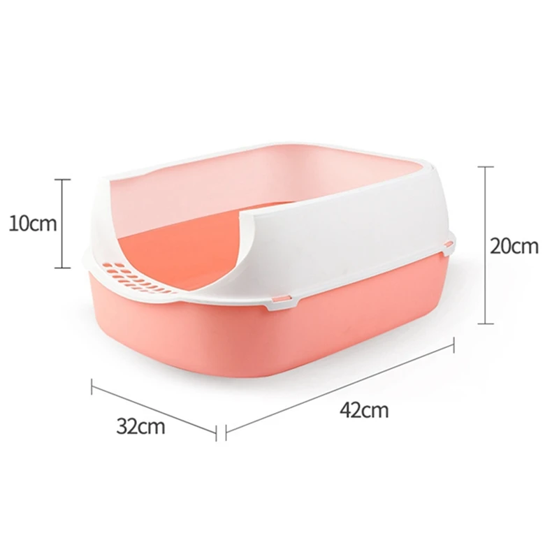 Cat Litter Box, Plastic Hooded High Walls, Kitten Potty Box, Pet Litter Pan, Toilet Accessories