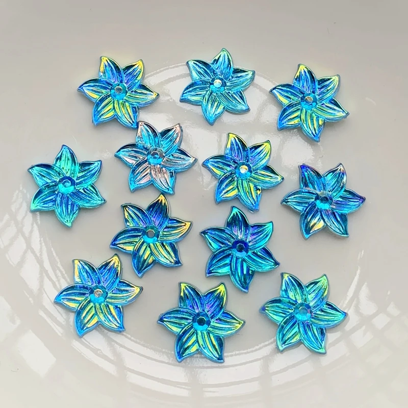 15mm Cute AB festooned scrapbook acrylic flat back DIY ornaments wedding decoration  flatback rhinestone 50pcs/lot