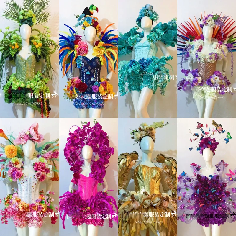 

Sweety Flower fairy costume Dreamland Flower Feather Dress Event Performance Stage Catwalk nightclub party cosplay costumes