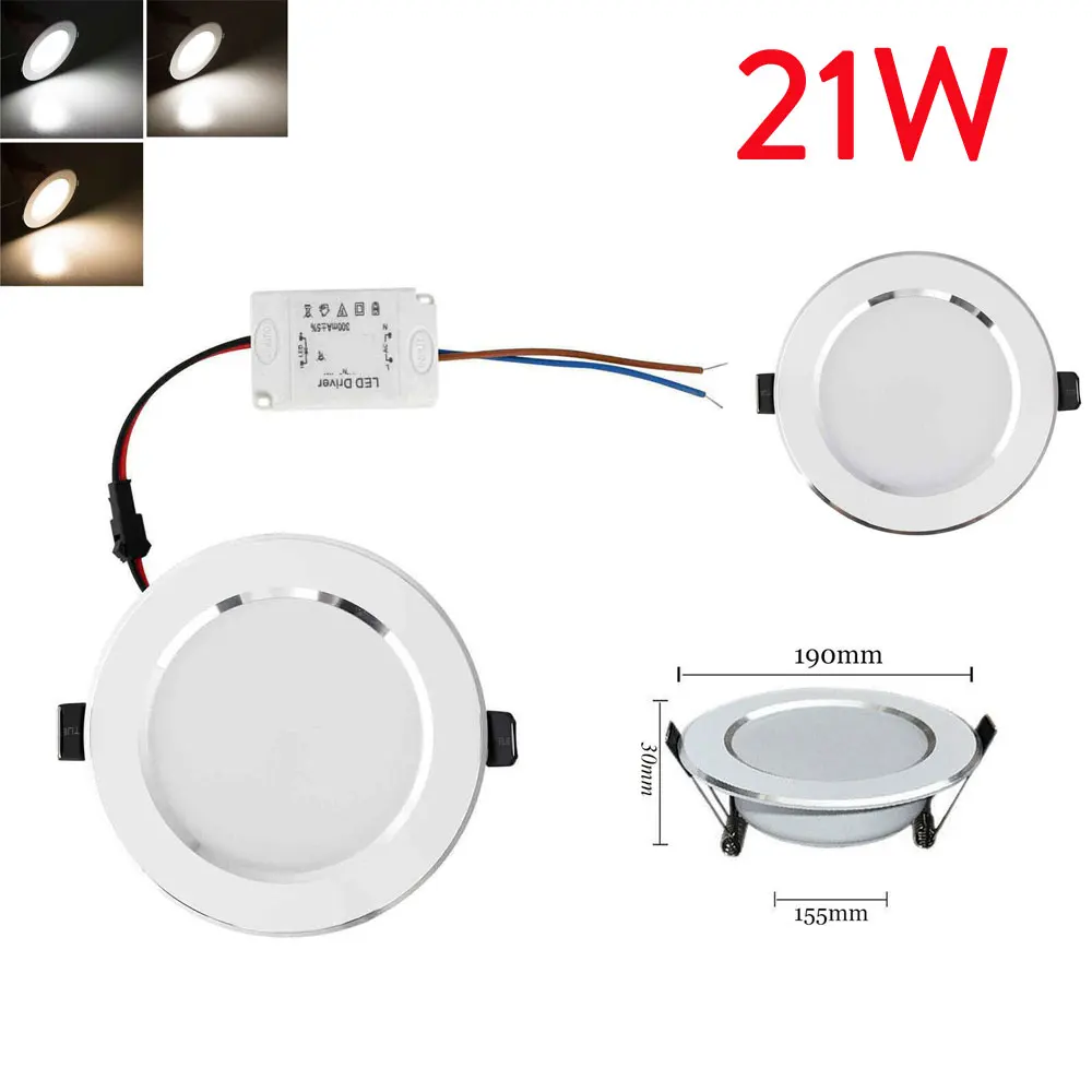 Imagem -05 - Downlights Led 21w 18 15 12 110v 220v Downlight Teto Lâmpadas Leds Lâmpada do Teto para Casa Iluminação Interior 10 Peças Lote