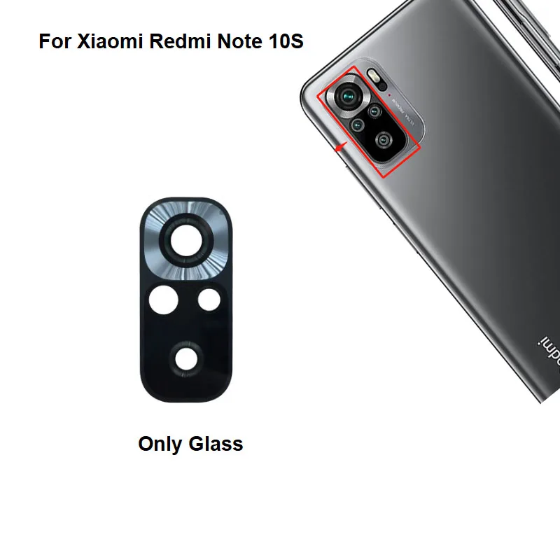 For Xiaomi Redmi Note 10S Rear Back Camera Glass Lens With Glue Sticker Adhesive 2021 M2101K7BG M2101K7BI M2101K7BNY