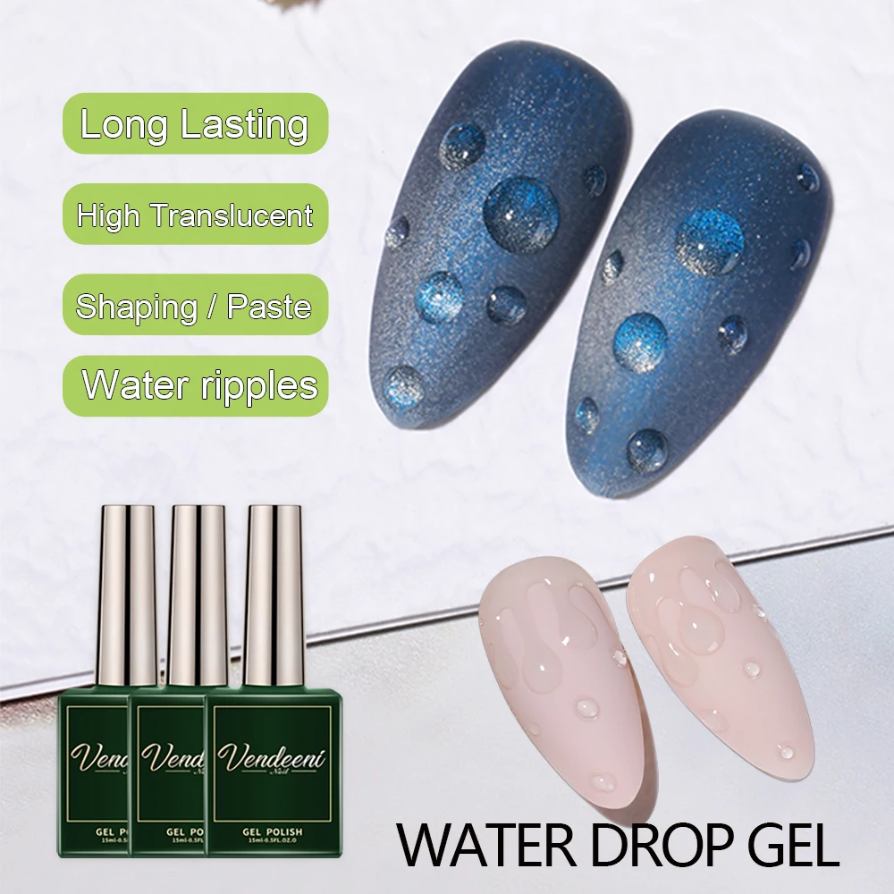 VDN  Water Drop Gel  Nail Polish Art Varnish Water Drop Shape UV LED Varnish Permanent Nail Art DIY Design Nail Varnish