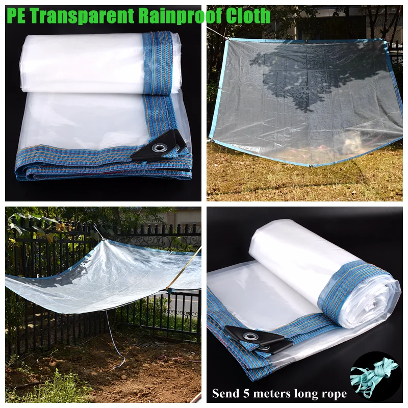 

PE Film Transparent Rainproof Cloth Outdoor Tarpaulin Garden Succulent Plant Waterproof Tarp Pet Dog House Cover Keep Warm