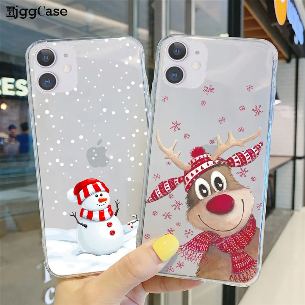 Merry Christmas Soft Phone Case For iPhone 15 12 13 14 Pro MAX 6S 7 8 Plus X XSMax XR 12mini 13miniSE 2020 New Year Cover