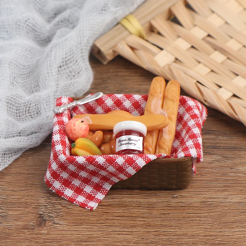 1 :6 /1: 12 cesto di pane in miniatura per casa delle bambole simulazione modello di cibo giocattoli decorazione per casa delle bambole Mini pane casa delle bambole giocattolo alimentare