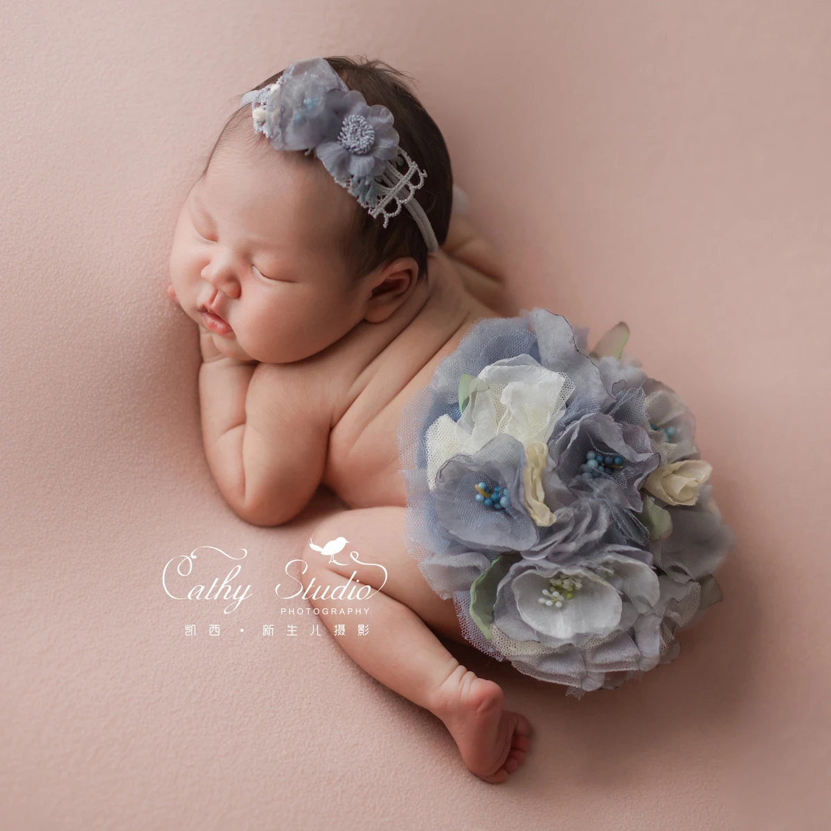 Newborn Photography Props Flower Diaper Cover Headband Set Baby Girl Outfits Baby Fotoshooting Bloomers Newborn Accessories