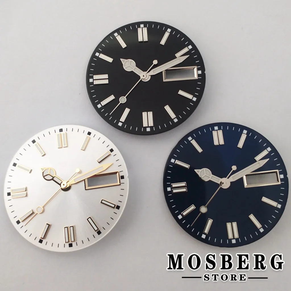 29mm Sterile Accessories Luminous Watch Dial Watch Hands With Date Window For NH36 NH36A Movement