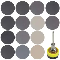 Car Headlight Polishing Kit 180 PCS 1 Inch Sandpaper Wet Dry Sander Discs Grit 60-10000 with Backing Pad Soft Foam Buffering Pad