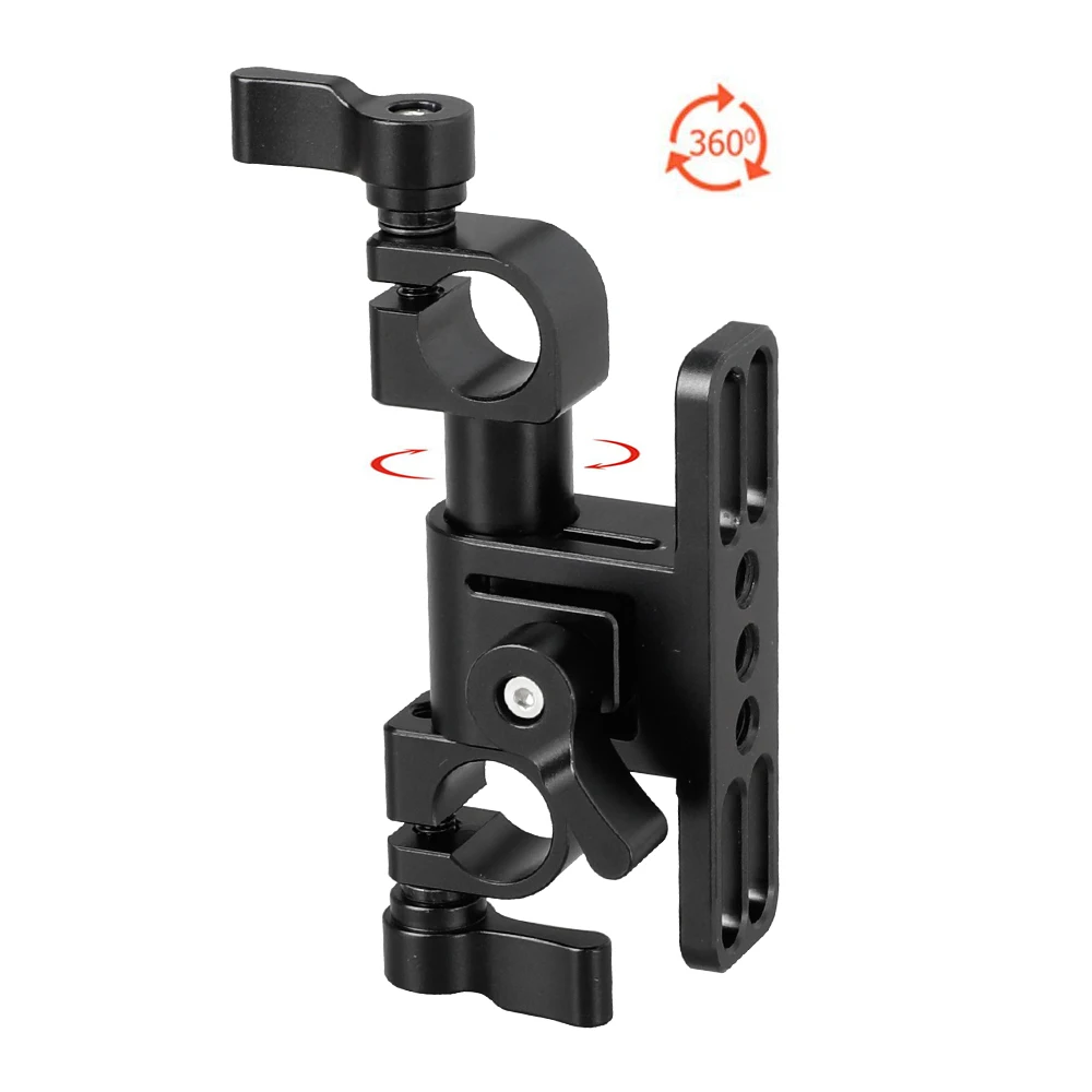 HDRIG Adjustable 15mm Dual Rod Clamp With 360 Swivel Rod Adapter for LWS Rod Support System Camera Rig Fotografia Accessories