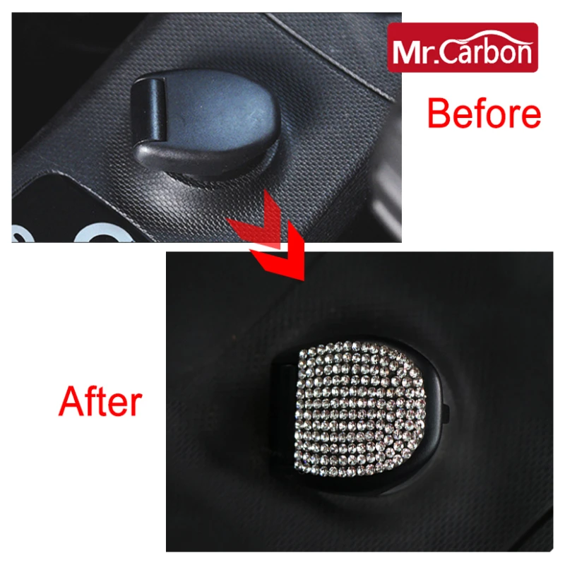 Car 3D Flash Drill Cigarette Lighter Cover Decoration Sticker For Mercedes New smart 453 Fortwo Forfour Car sStyling Accessories