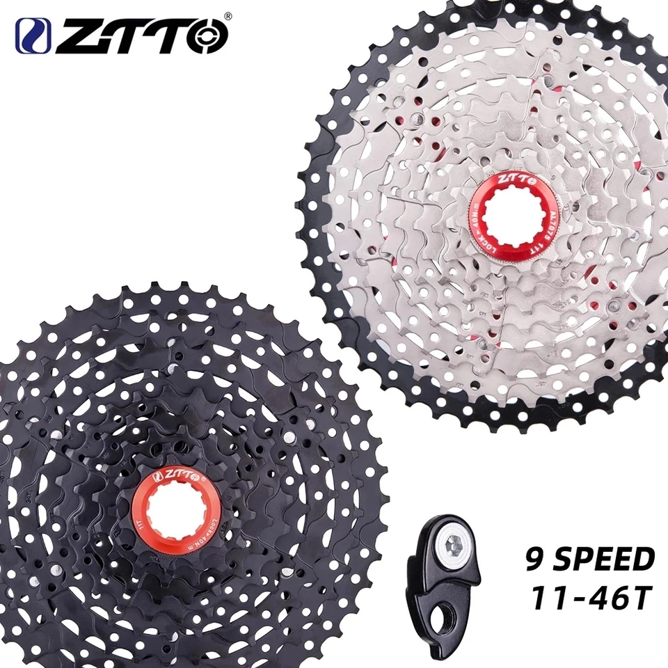 ZTTO MTB 9 Speed 11-46T Cassette with Hanger Extension 9s Sprocket