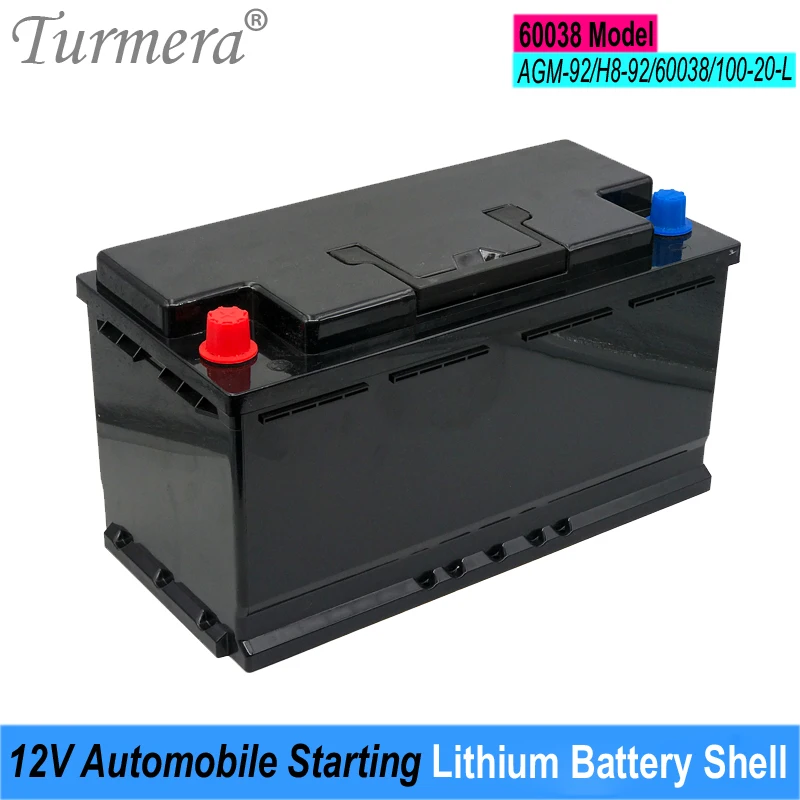 

Turmera 12V Automobile Starting Lithium Batteries Shell Car Battery Box Use in 60038 Series AGM-92 H8-92 100-20 Replace LeadAcid