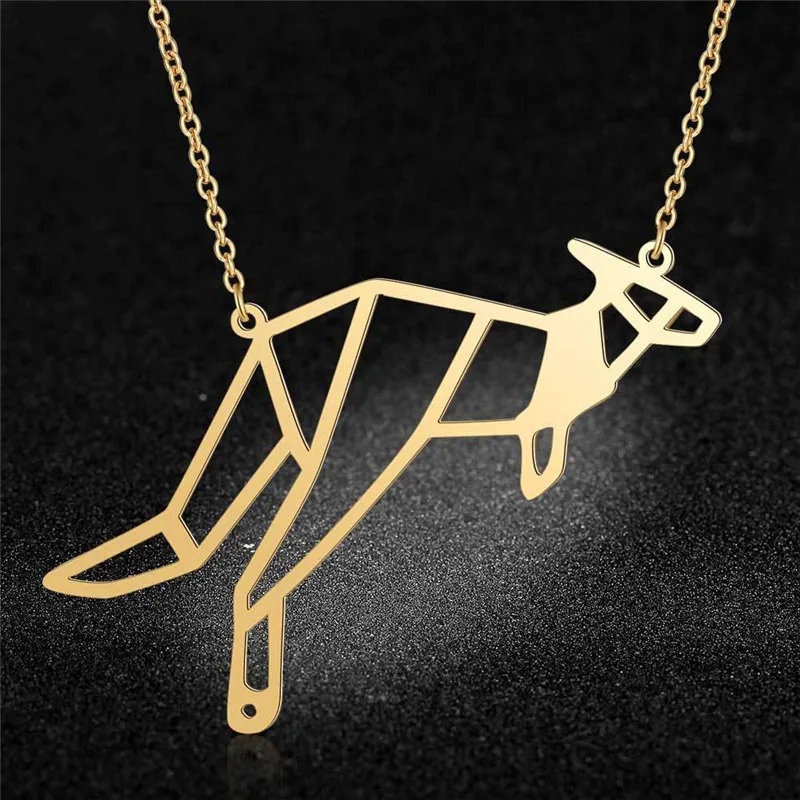 Europe And The United States Titanium Steel Kangaroo Pendant Necklace