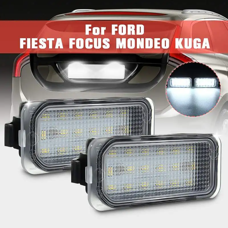 2X LED Number License Plate Light Error Free 5105886 for Ford Focus Fiesta JA8 S-MAX C-MAX Mondeo Kuga Galaxy