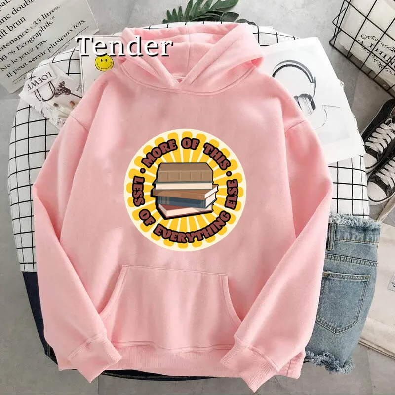 

More of This Book Graphic Pullover Women Clothes Funny Long Sleeve Women Sweatshirt Aesthetic Print Hoodie sudaderas para mujer