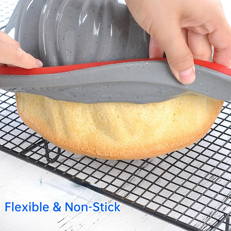 Food Grade Silicone Baking Cake Mold Non-Stick Easy To Demould High Temperature Resistance Microwave Safe Toast Pie Muffin