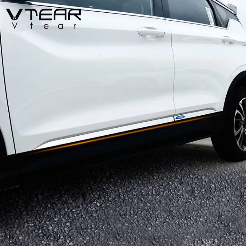 Vtear For Geely Coolray SX11 BelGee X50 exterior door trim strip accessories car frame chrome styling body stainless steel parts