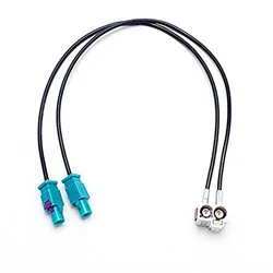 2PCS 2Female To 2Male FAKRA II Radio Antenna Adapter For VW Jetta/Golf MK5/MK6/Passat B6/B7/Tiguan RNS510(MFD3)/RCD510/310