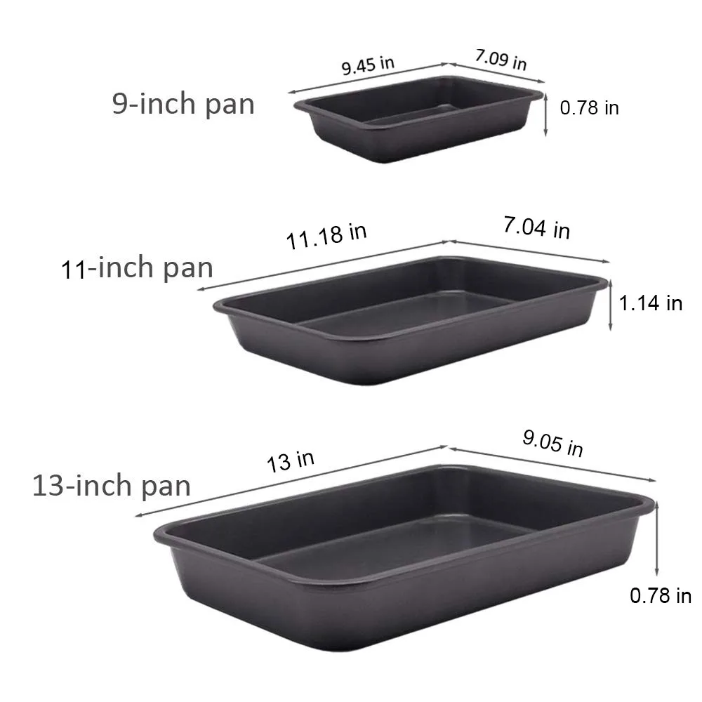 9/11/12inch Non-Stick Rectangle Baking Pan Stainless Steel Roaster Oven Baking Pan Cookie Sheet Mini Muffin Cupcakes Trays