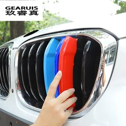 Car Styling For BMW X3 x4 f25 f26 g01 g02 Accessories Head Front Grille For M Sport Stripes Grill Covers Cap Frame Auto Stickers