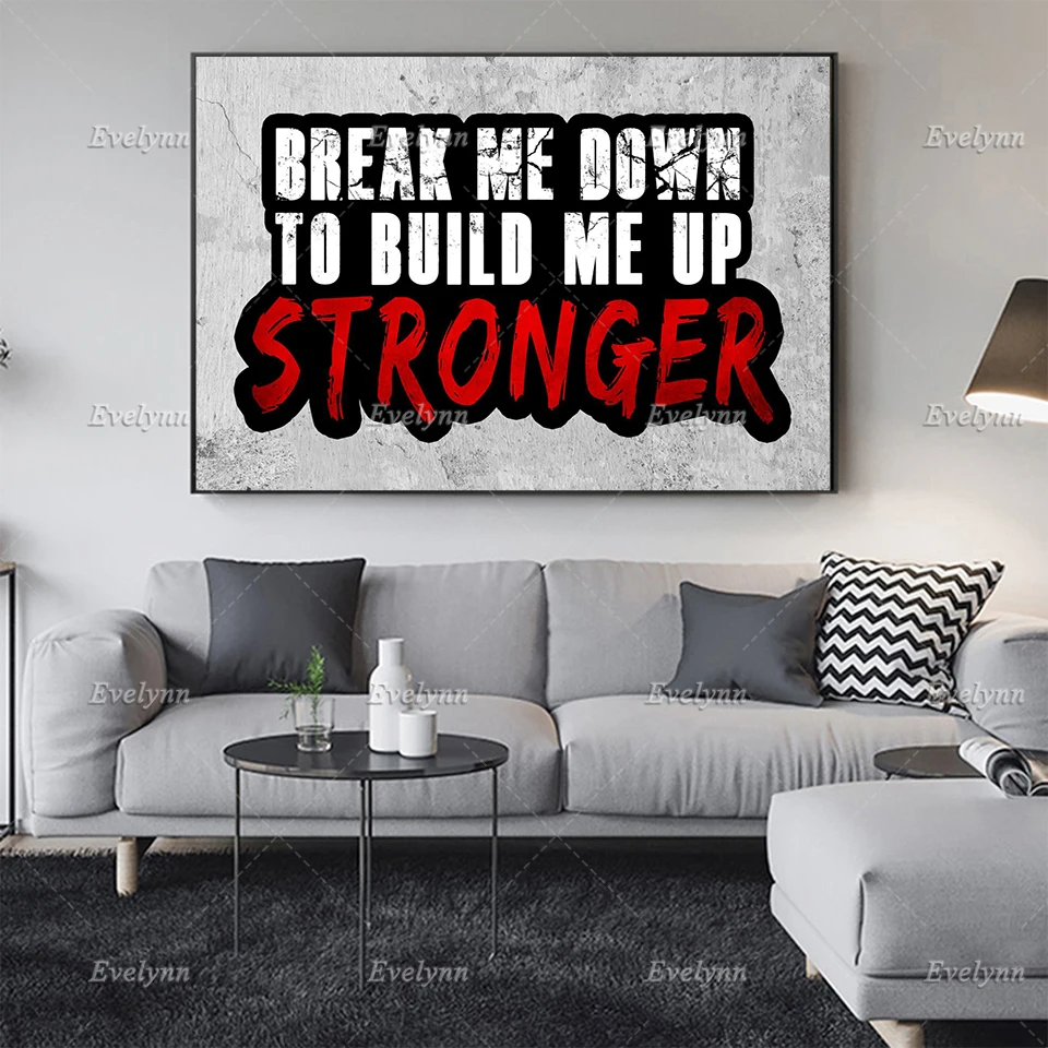 Break Me Down Quote Posters And Prints Floating Frame Nordic Wall Art Canvas Painting Modular Pictures Living Room Office Decor