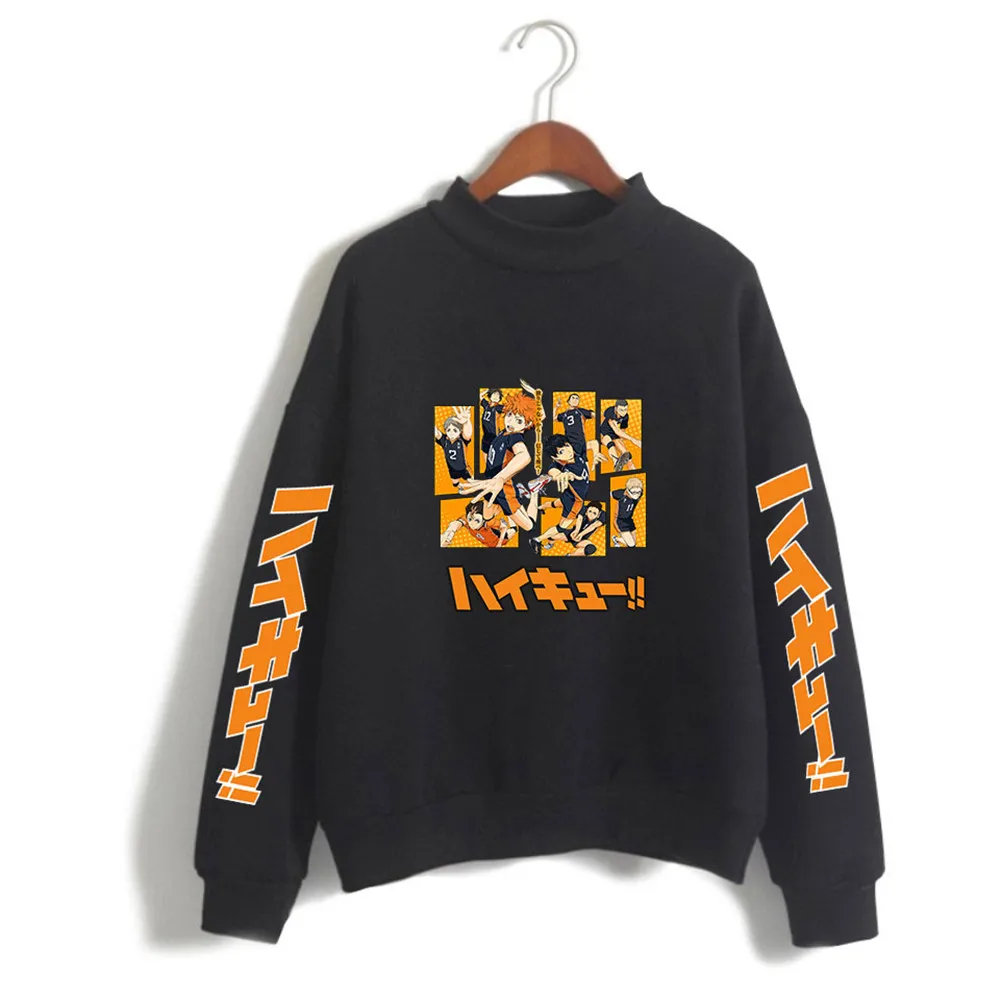 Haikyuu Hoodie Volleyball Manga Harajuku Kawaii Pullover Sweatshirt Cartoon Print Anime Aesthetic Hoodie Streetwear Top