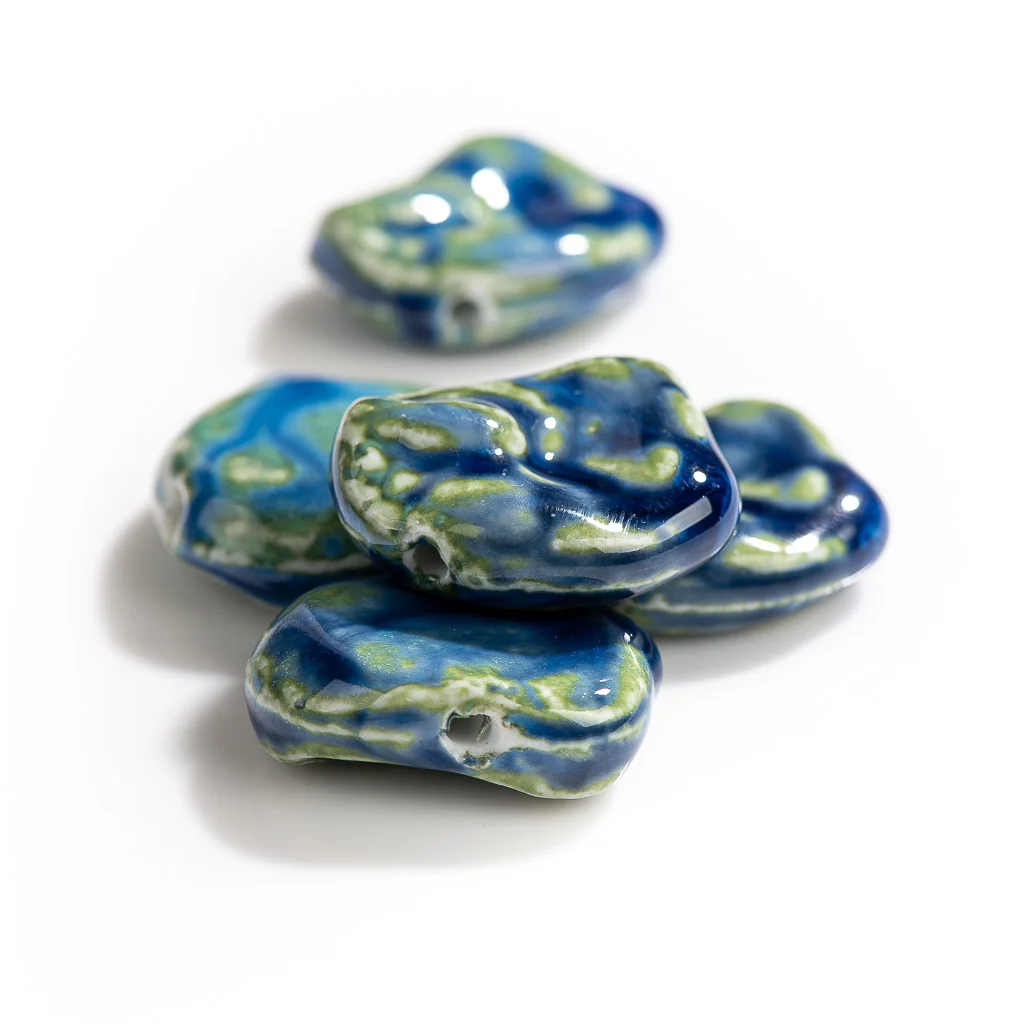 30#5pcs Abstract Irregular Special Shape Pendant Ceramic Retro Beads For Jewelery Making #MY265-2